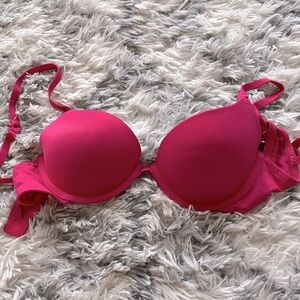 Hot pink padded push up bra, three hooks, size B34